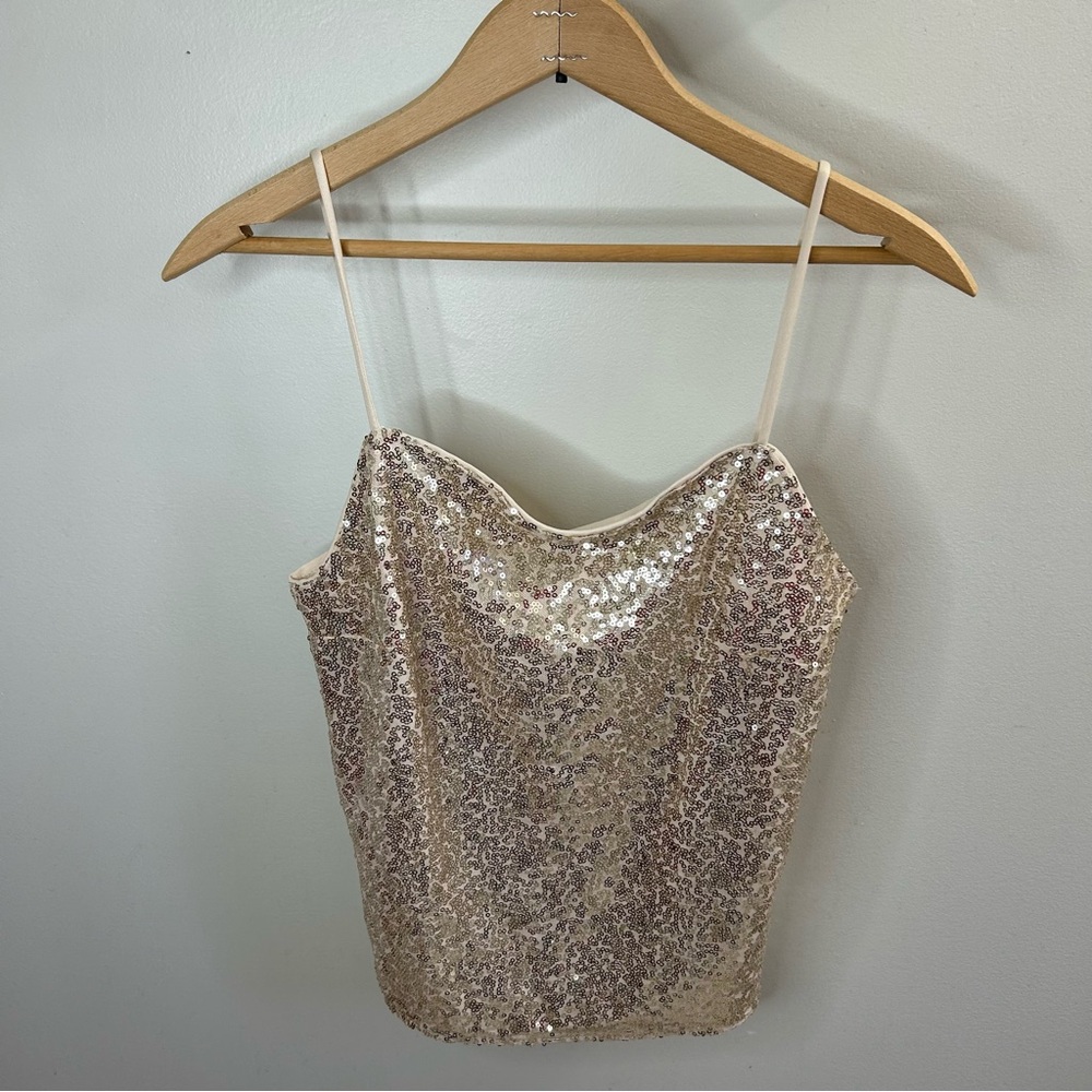 H&M Sparkling Beige Sequin Camisole